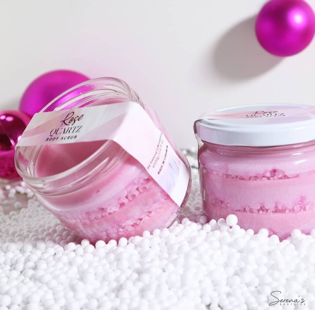 SERENA'S BODYLINE ROSE QUARTZ SCRUB JAR