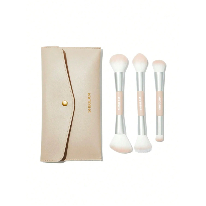 SHEGLAM GLAM 101 FACE ESSENTIALS BRUSH SET WITH BAG