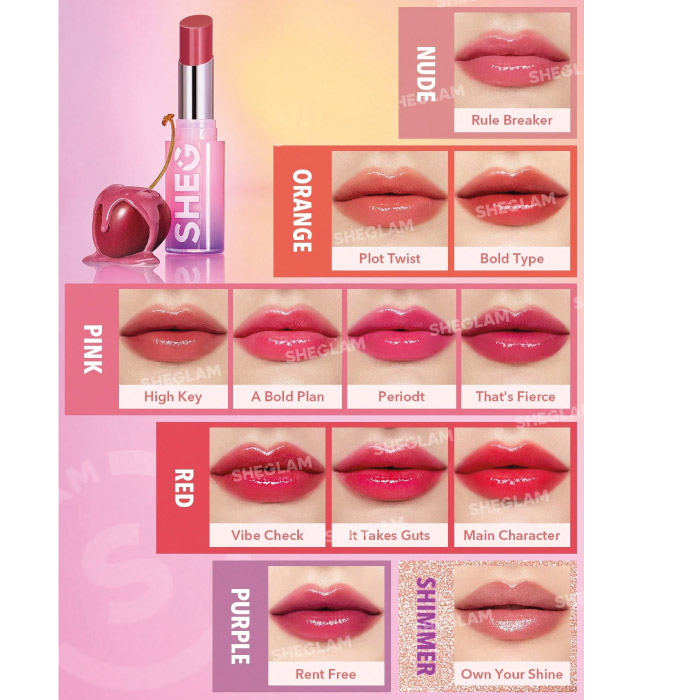 SHEGLAM MIRROR KISS HIGH-SHINE LIPSTICK