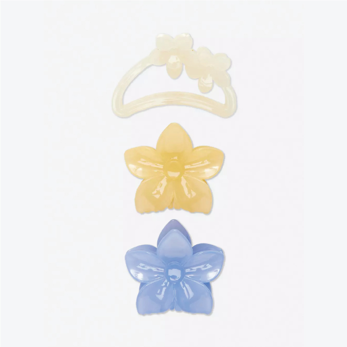 PRIMARK 3 PACK BLUE & YELLOW HAIR CLIPS