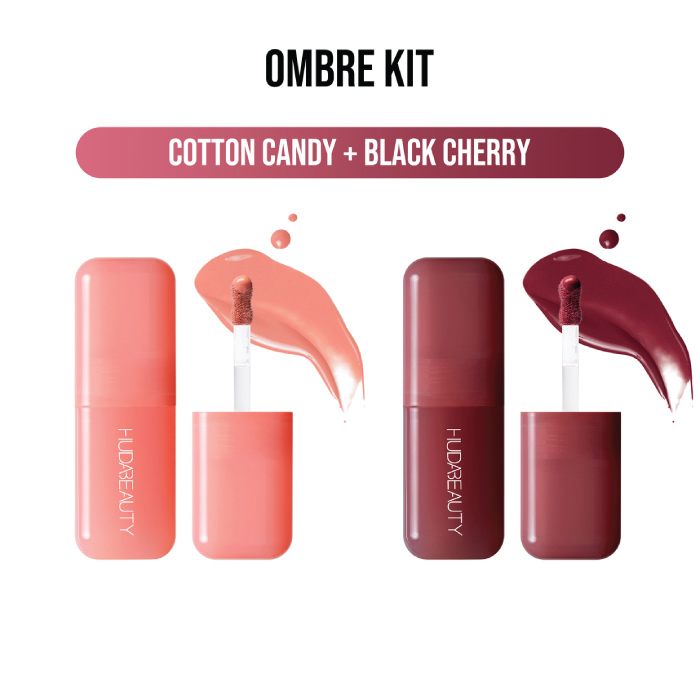 HUDA BEAUTY BLUSH FILTER OMBRE KIT: COTTON CANDY + BLACK CHERRY