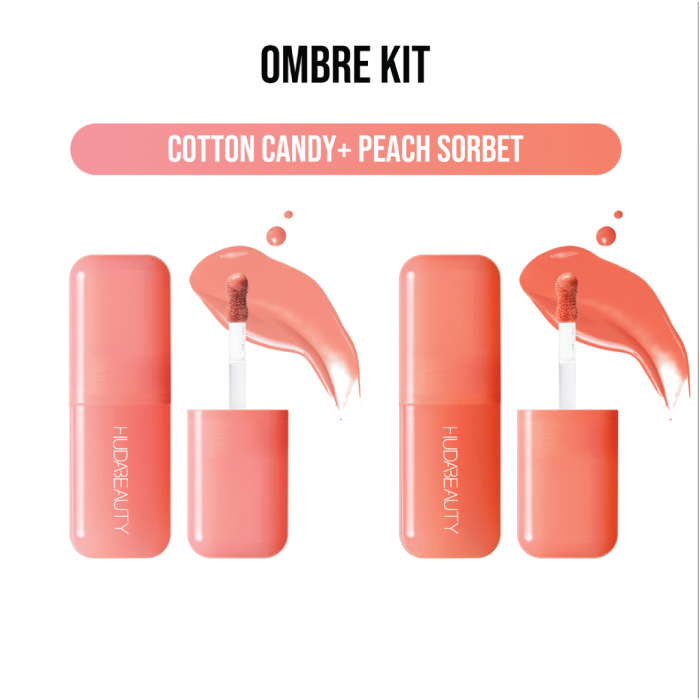 HUDA BEAUTY BLUSH FILTER OMBRE KIT:  COTTON CANDY + PEACH SORBET