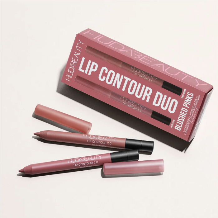 HUDA BEAUTY LIP CONTOUR MINI DUO BLUSHED PINKS