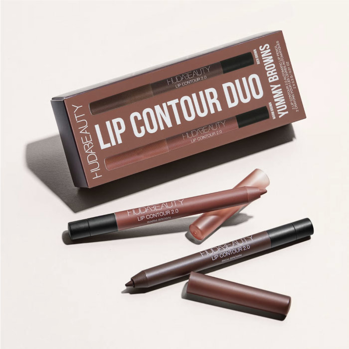 HUDA BEAUTY LIP CONTOUR MINI DUO YUMMY BROWNS