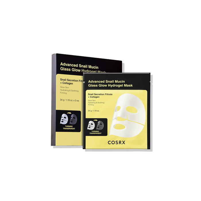 COSR-X ADVANCED SNAIL MUCIN GLASS GLOW HYDROGEL X3 MASKS