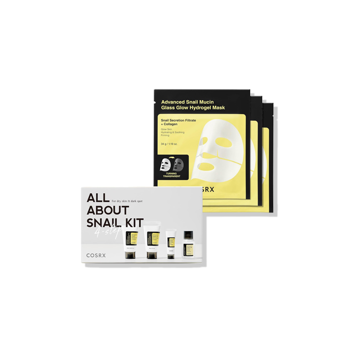 COSR-X ADVANCED SNAIL MUCIN GLASS GLOW HYDROGEL X3 MASKS
