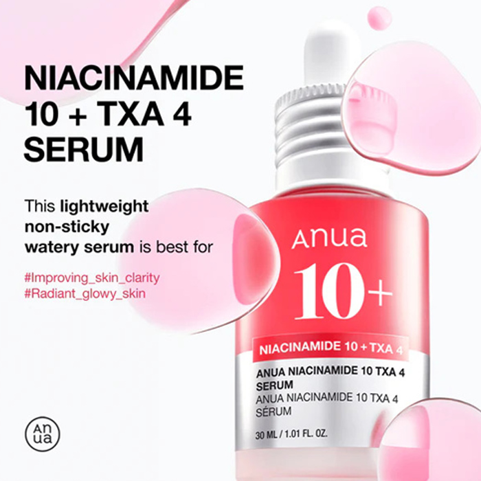 ANUA 10% NIACINAMIDE + 4% TRANEXAMIC ACID SERUM