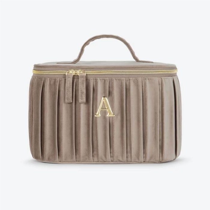 VELVET SAND MAKEUP BAG-LARGE