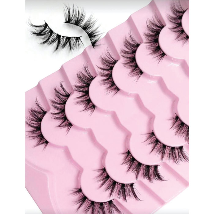 SOFT NATURAL HALF LASHES CAT EYE 7 PAIRS