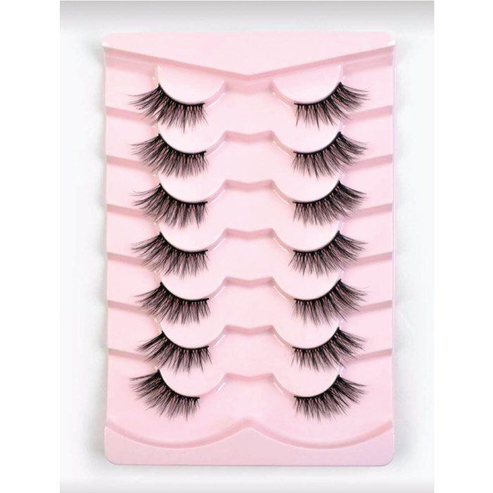BLACK FALSE LASHES TAIL ELONGATED 7 PAIRS