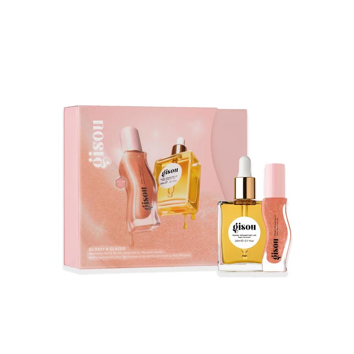 GISOU GLOSSY & GLAZED HAIR & LIP OIL SET