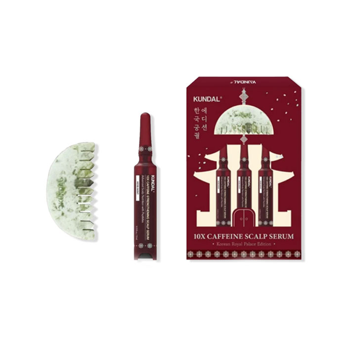 KUNDAL KOREAN ROYAL PALACE EDITION 10X CAFFEINE SCALP SERUM + GUA SHA COMB