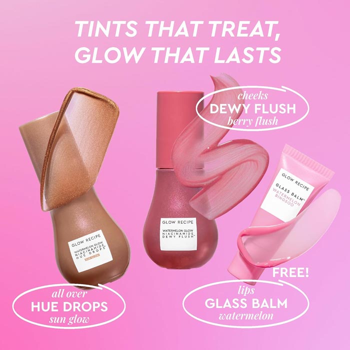 GLOW RECIPE BEST OF GLOW HUES TINTED SERUM,CHEEK & LIP