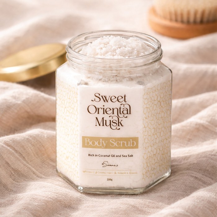 SERENA'S BODYLINE SWEET ORIENTAL MUSK SCRUB JAR