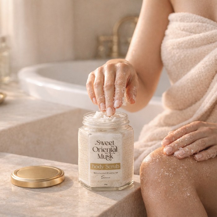 SERENA'S BODYLINE SWEET ORIENTAL MUSK SCRUB JAR