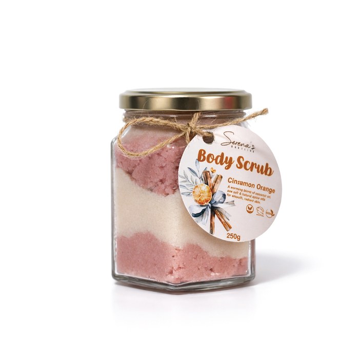 SERENA'S BODYLINE CINNAMON ORANGE BODY SCRUB JAR