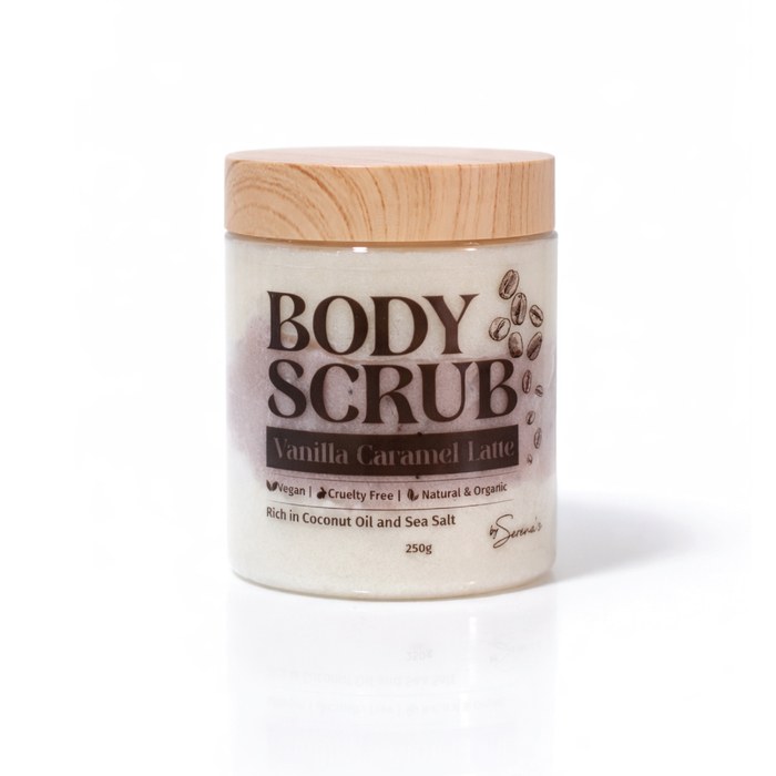 SERENA'S BODYLINE VANILLA CARAMEL LATTE SCRUB JAR