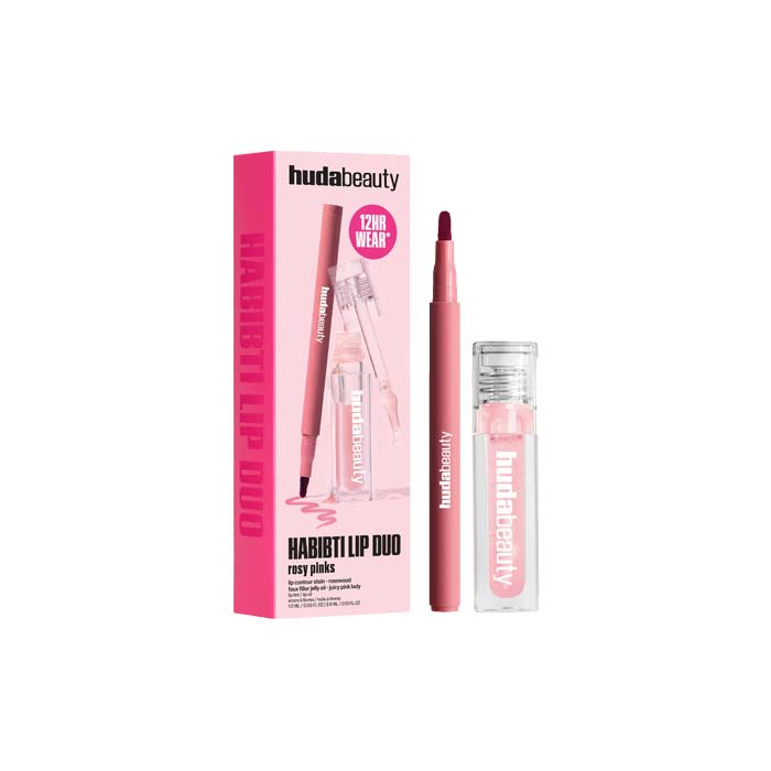 HUDA BEAUTY HABIBTI LIP DUO ROSY PINKS