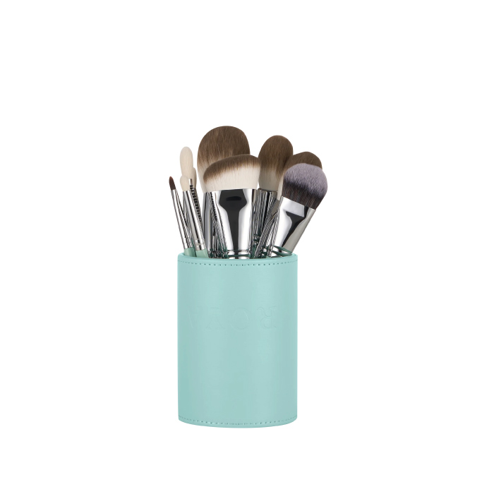 ROYAL COSMETICS MINT 11 PIECE BRUSH SET WITH HOLDER