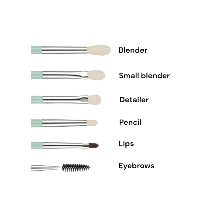 ROYAL COSMETICS MINT 11 PIECE BRUSH SET WITH HOLDER
