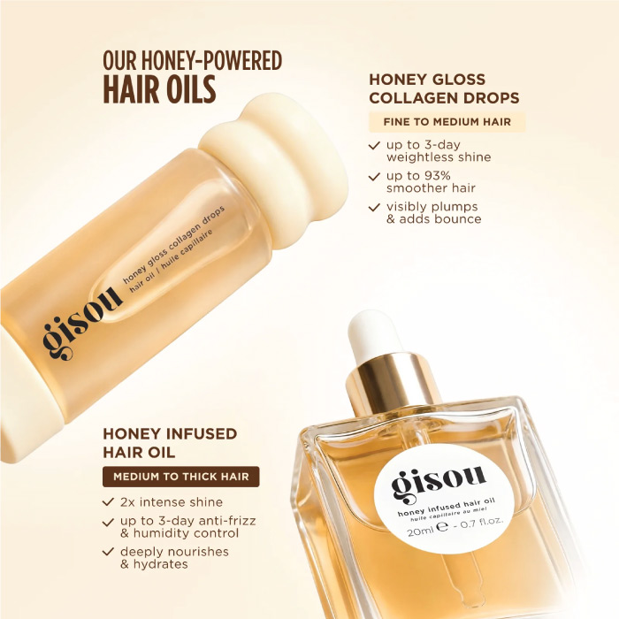 GISOU HONEY GLOSS COLLAGEN DROPS HAIR OIL 20ML