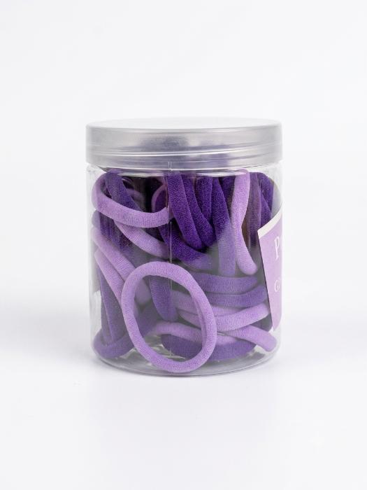 ELASTIC HAIR TIES JAR PURPLE