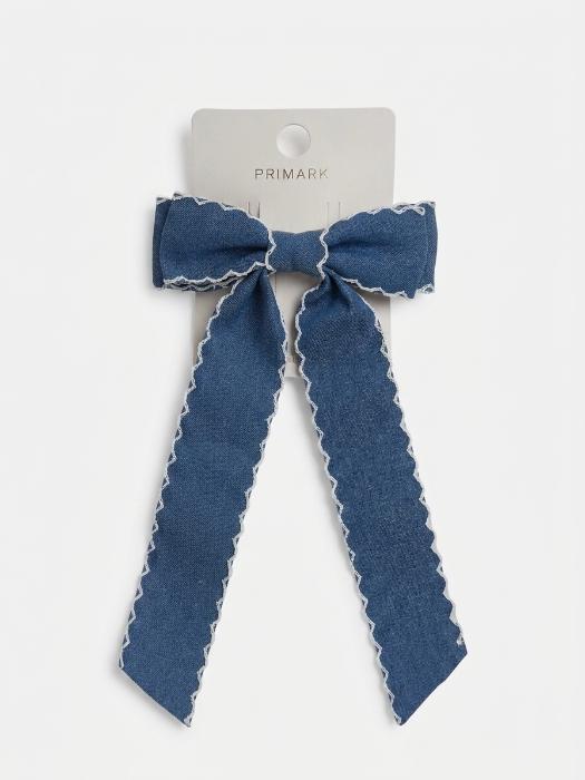PRIMARK HAIR BOW BLUE JEANS