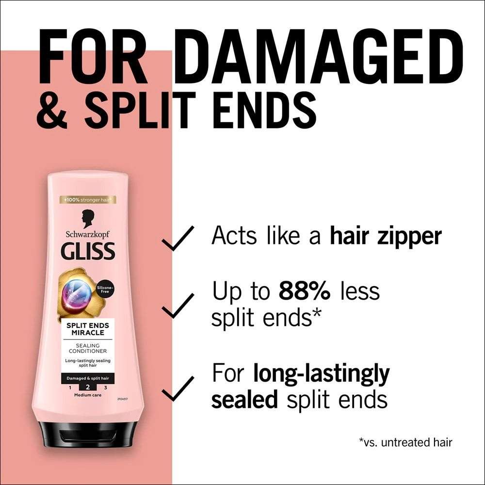 SCHWARZKOPF GLISS CONDITIONER SPLIT HAIR MIRACLE 200ML