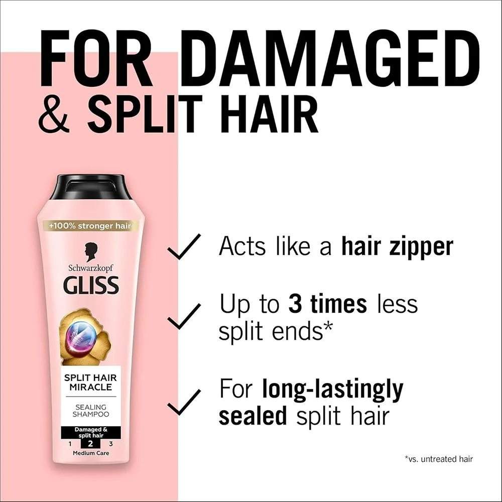 SCHWARZKOPF GLISS SHAMPOO SPLIT HAIR MIRACLE 400ML