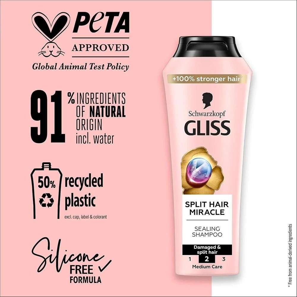 SCHWARZKOPF GLISS SHAMPOO SPLIT HAIR MIRACLE 400ML