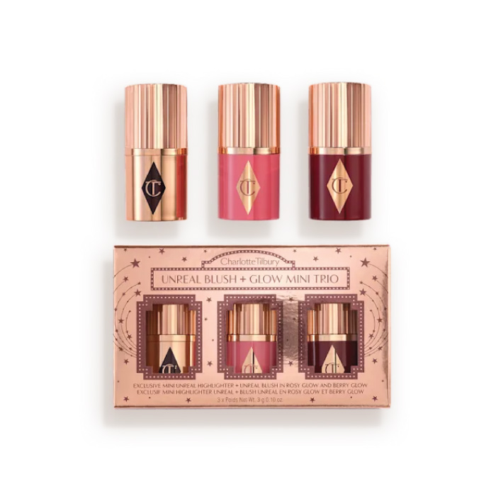 CHARLOTTE TILBURY UNREAL BLUSH + GLOW MINI TRIO MINI CHEEK KIT