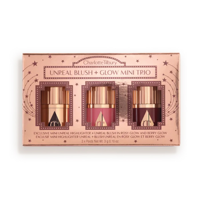 CHARLOTTE TILBURY UNREAL BLUSH + GLOW MINI TRIO MINI CHEEK KIT